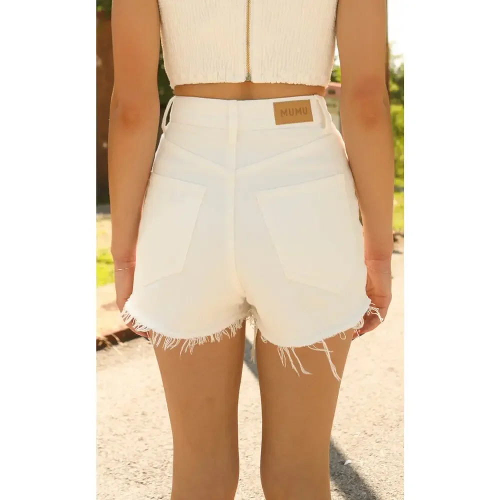 Show Me Your Mumu Statesboro White Denim Skort Seasalt White 30